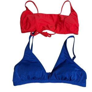 4TH OF JULY SALE: Red and Blue Bikini Tops